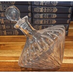 Vintage Astral Full Lead Crystal Decanter Hand Blown/Cut Side Balanced  9"